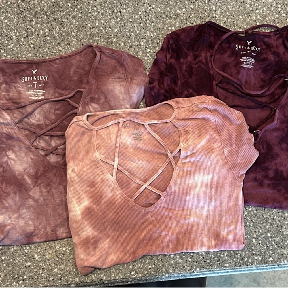 Lot of American Eagle Tie-Dye Tops Set